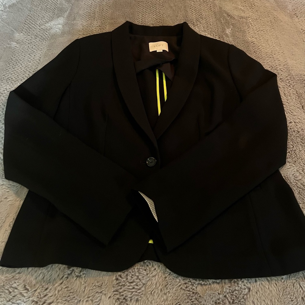 LOFT Black Tailored Women's Blazer Excellent - Picture 2 of 10